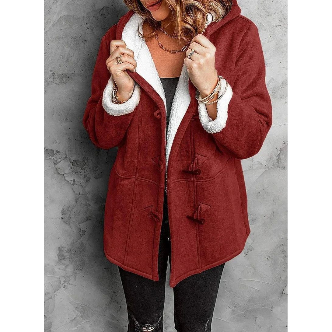 Alma - Women's Winter Hooded Coat with Soft Fabric and Elegant Design