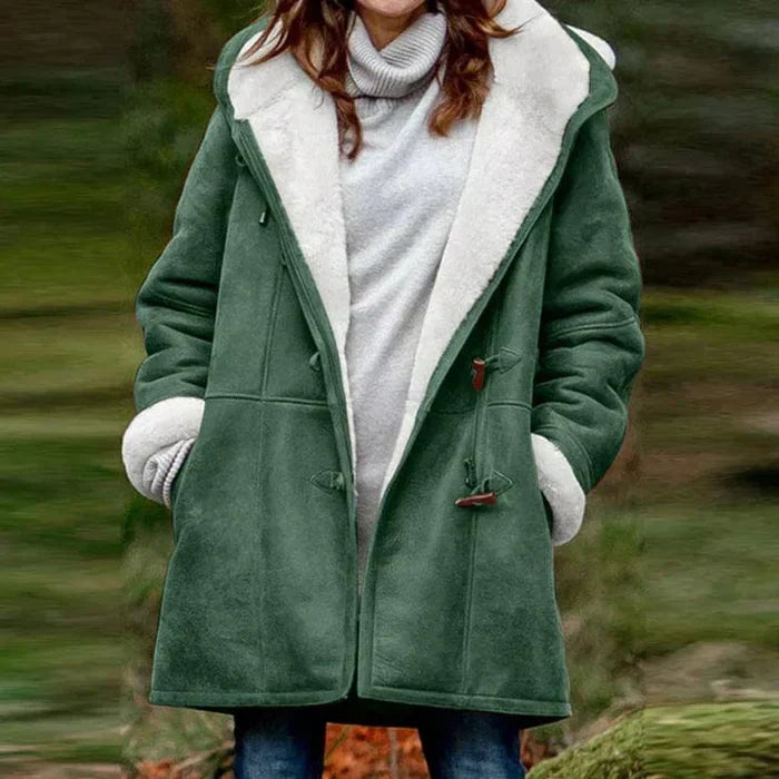 Alma - Women's Winter Hooded Coat with Soft Fabric and Elegant Design