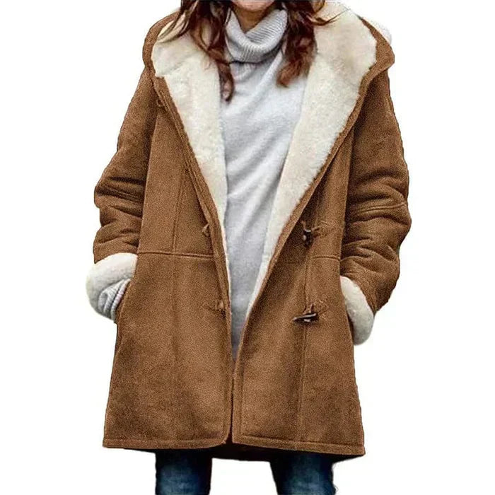 Alma - Women's Winter Hooded Coat with Soft Fabric and Elegant Design