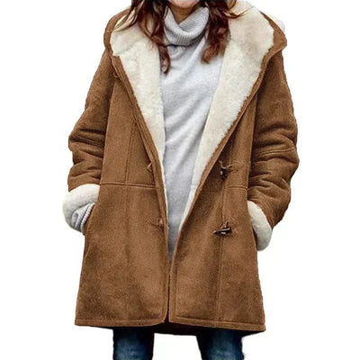 Alma - Women's Winter Hooded Coat with Soft Fabric and Elegant Design
