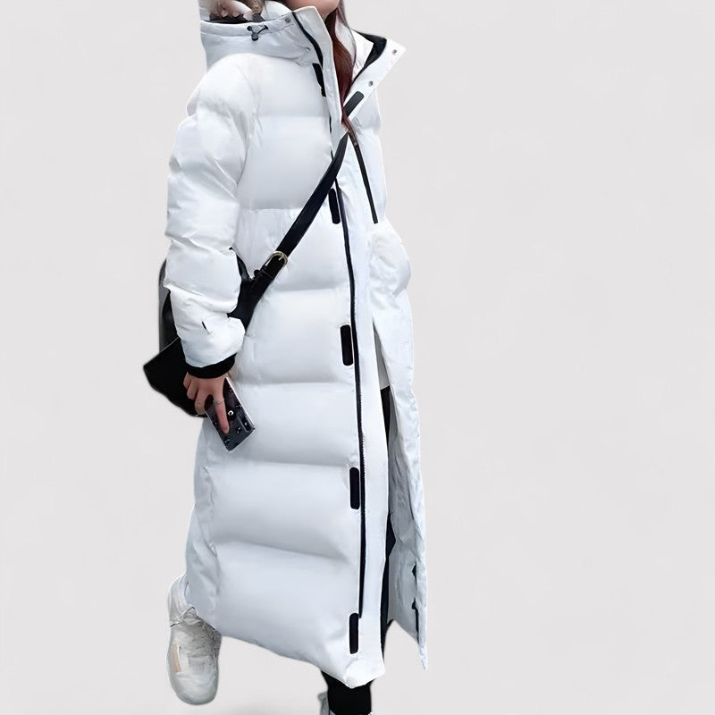 Black Puffer Jacket Women - Waterproof Long Hooded Parka Coat for Winter