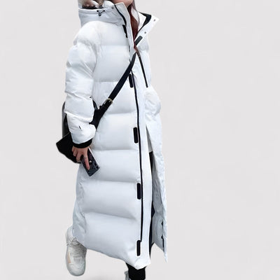 Black Puffer Jacket Women - Waterproof Long Hooded Parka Coat for Winter