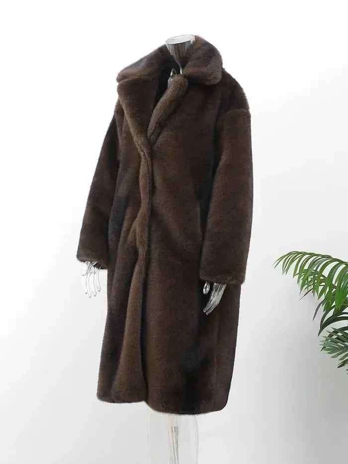 Chic Faux Fur Long Winter Coat Women - Stylish & Warm Outerwear