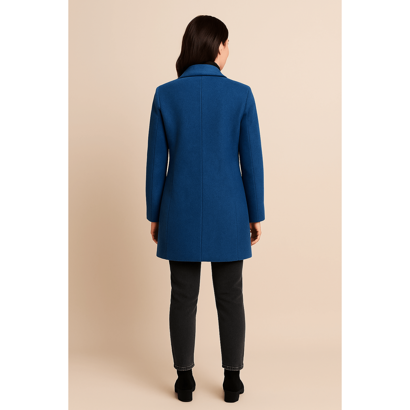 Elara - Women's Wool Blend Coat with Stand Collar and Pockets for Winter