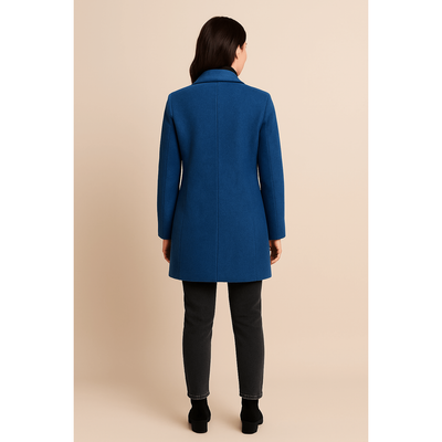 Elara - Women's Wool Blend Coat with Stand Collar and Pockets for Winter
