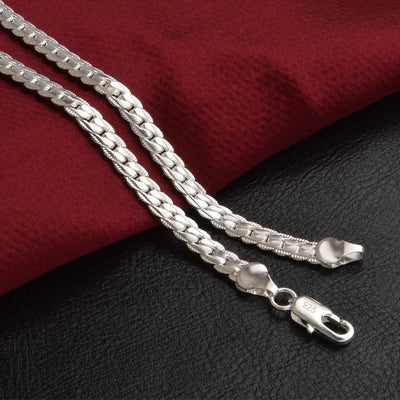 Elegant 925 Sterling Silver Chain Necklace for Women – Timeless Design for Weddings and Everyday Wear