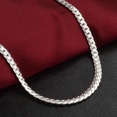 Elegant 925 Sterling Silver Chain Necklace for Women – Timeless Design for Weddings and Everyday Wear
