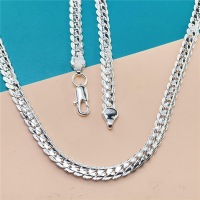 Elegant 925 Sterling Silver Chain Necklace for Women – Timeless Design for Weddings and Everyday Wear