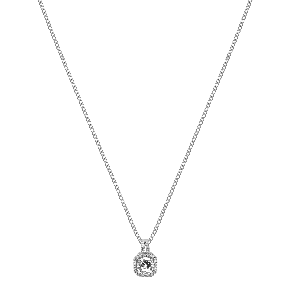 Elegant Gold Necklace with Diamond Accents and Center Stone – Timeless Pendant Jewelry for Special Occasions 1