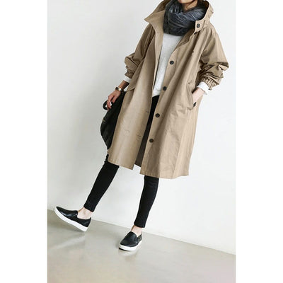 Elegant Women's Waterproof Hooded Trench Coat - Stylish & Functional Rain Jacket