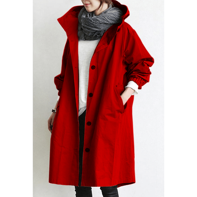 Elegant Women's Waterproof Hooded Trench Coat - Stylish & Functional Rain Jacket
