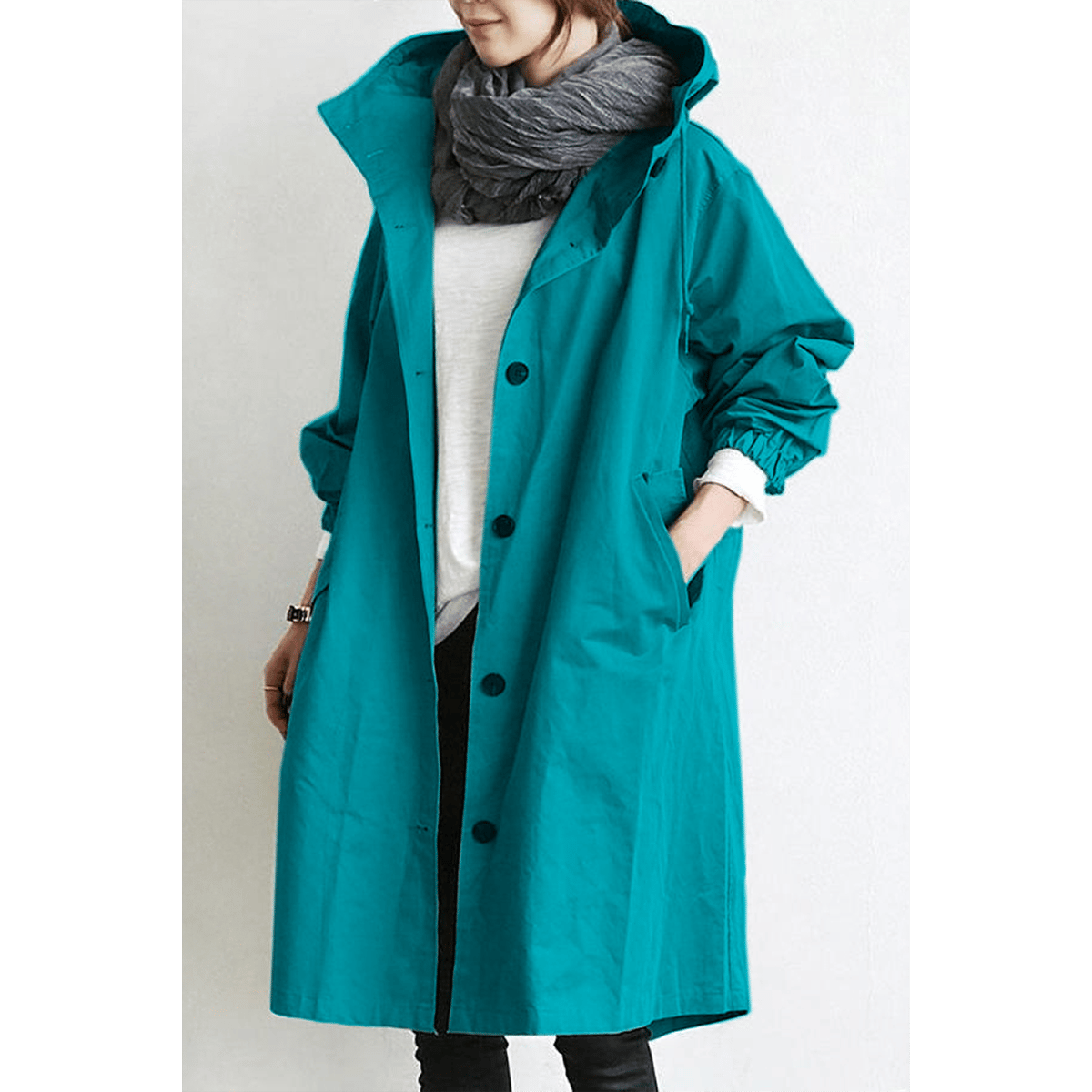 Elegant Women's Waterproof Hooded Trench Coat - Stylish & Functional Rain Jacket