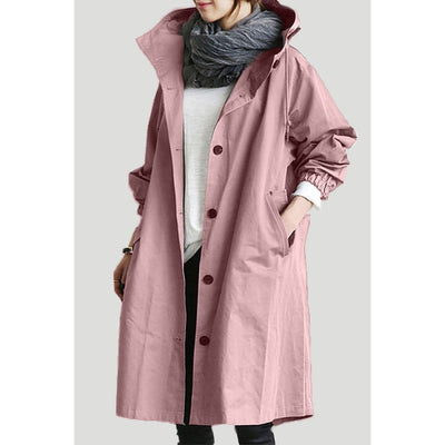 Elegant Women's Waterproof Hooded Trench Coat - Stylish & Functional Rain Jacket