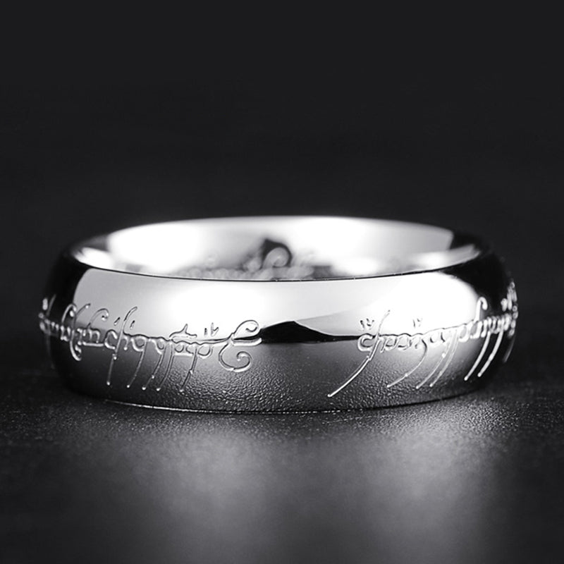 Glow in the Dark Jewelry Ring with Engraved Mantra – Luminous Nickel-Free Alloy Design