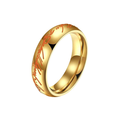 Glow in the Dark Jewelry Ring with Engraved Mantra – Luminous Nickel-Free Alloy Design