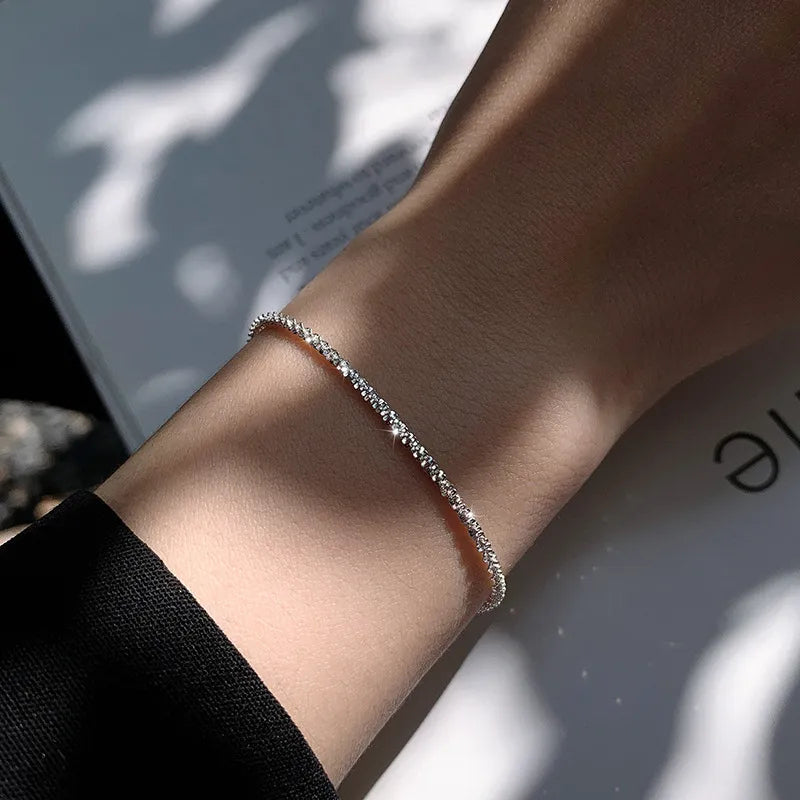 Minimalist Sterling Silver Bracelet for Women – Elegant Water-Inspired Design for Everyday Wear
