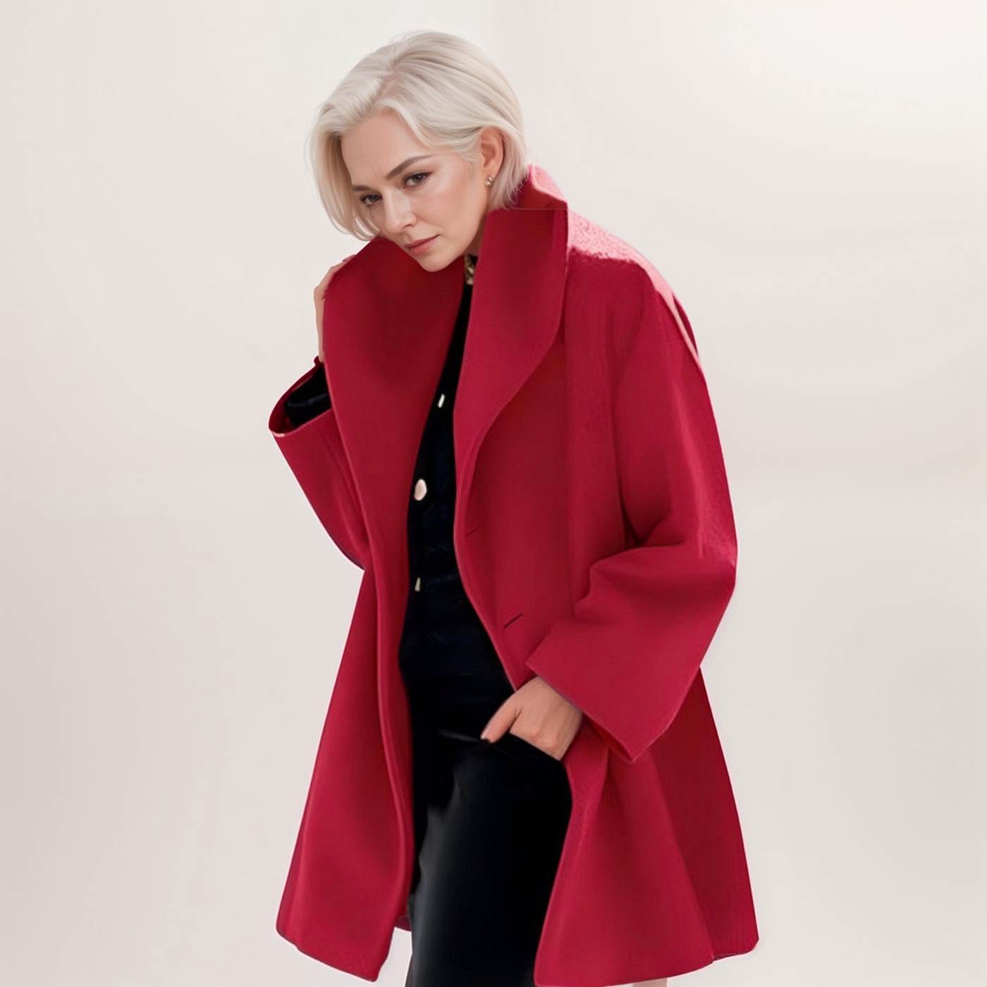 Odette - Women's Jacket, Windproof, Elegant Shawl Collar, Stylish Coats