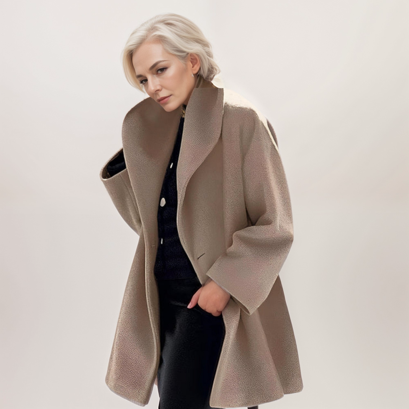 Odette - Women's Jacket, Windproof, Elegant Shawl Collar, Stylish Coats