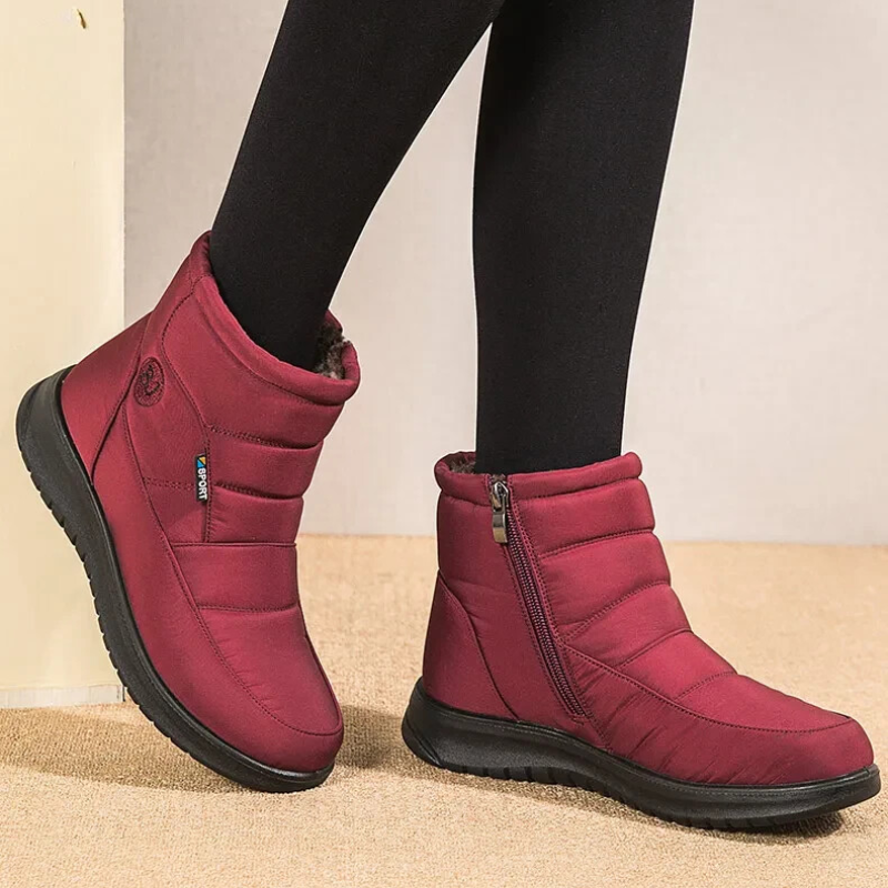 Stylish Black Winter Boots for Women - Plush Fur Lining & Non-Slip Sole