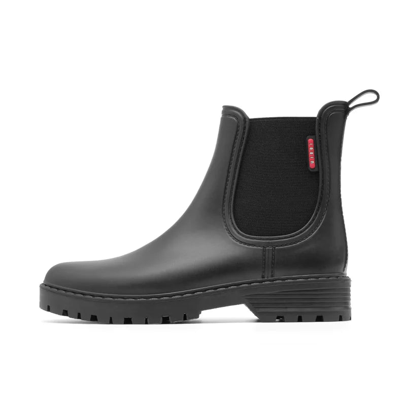 Stylish Women's Black Chelsea Boots - Waterproof Design with Slip-Resistant Sole