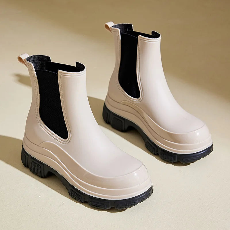 Stylish Women's Waterproof Chelsea Boots with Slip-Resistant Outsole