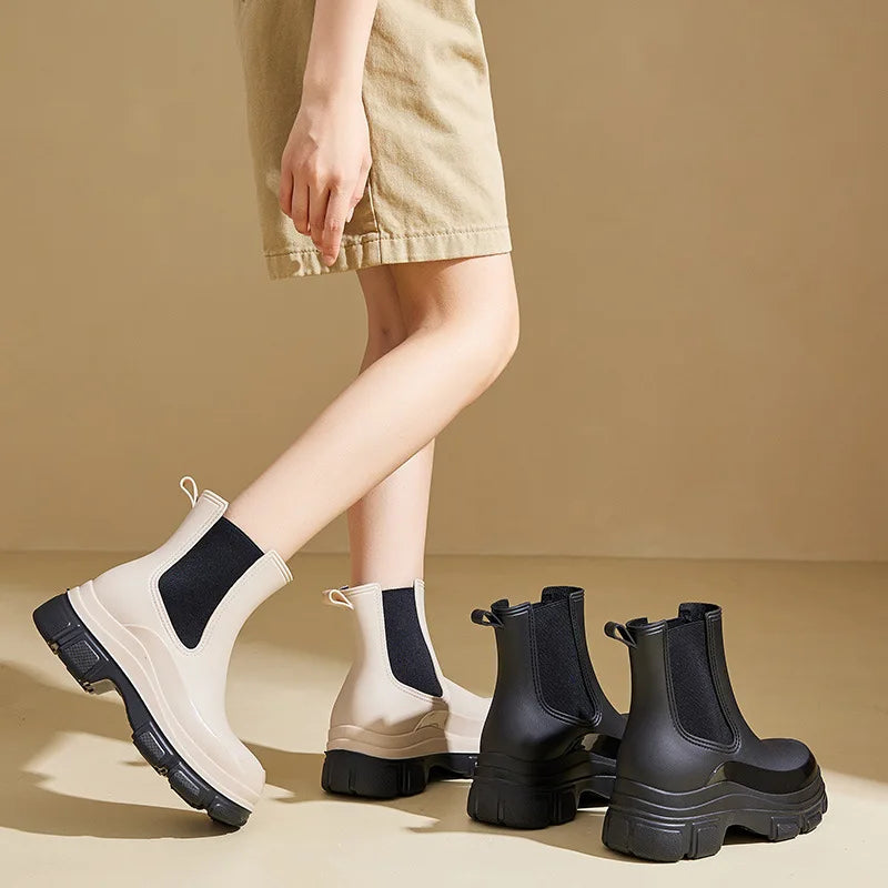 Stylish Women's Waterproof Chelsea Boots with Slip-Resistant Outsole