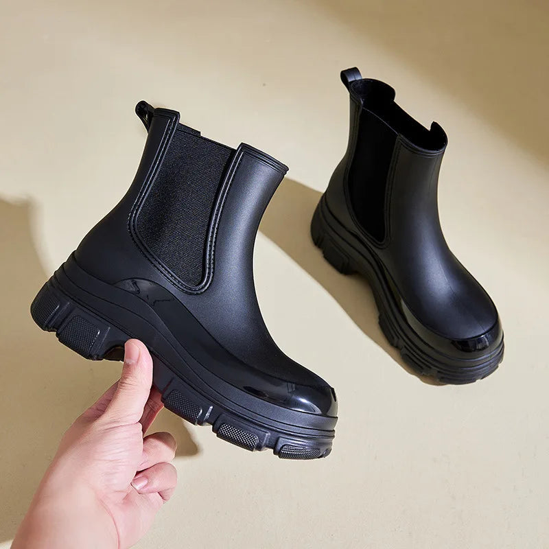 Stylish Women's Waterproof Chelsea Boots with Slip-Resistant Outsole