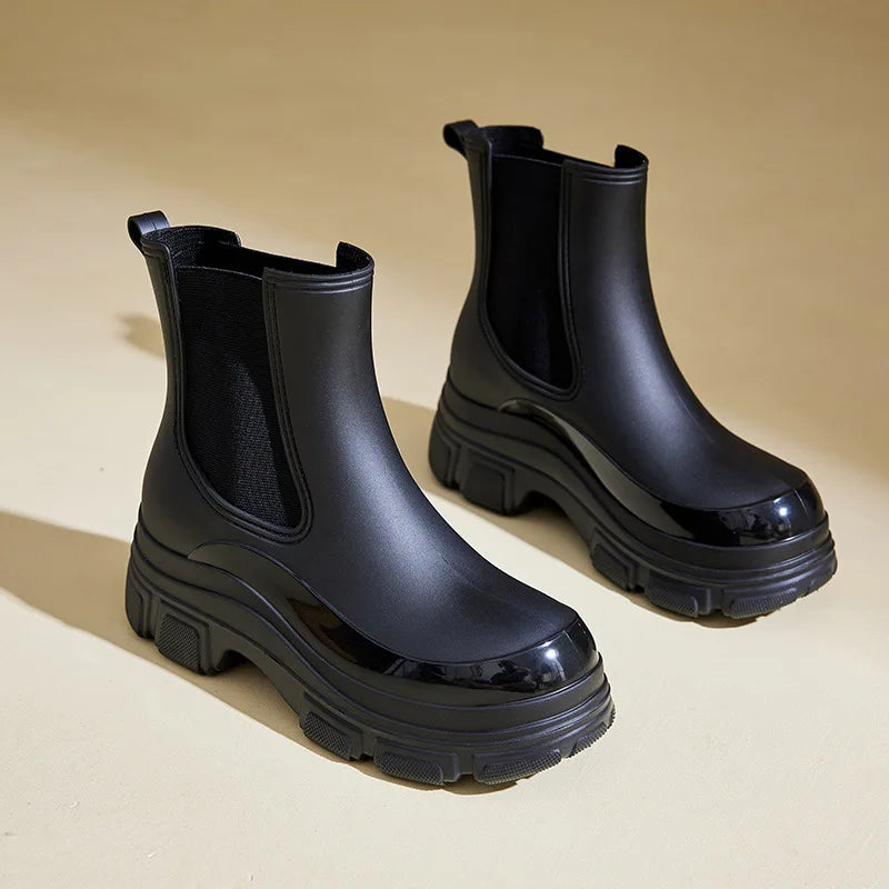 Stylish Women's Waterproof Chelsea Boots with Slip-Resistant Outsole