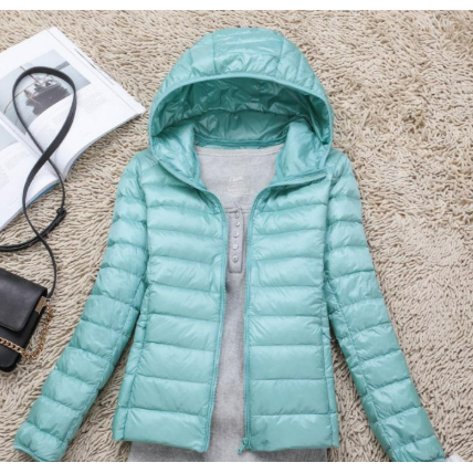 Ultralight Down Puffer Jacket Women with Hood, Foldable Design for Winter Coats